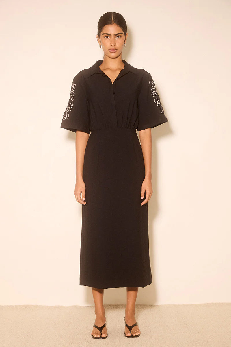 Zahra Embroidered Midi Dress