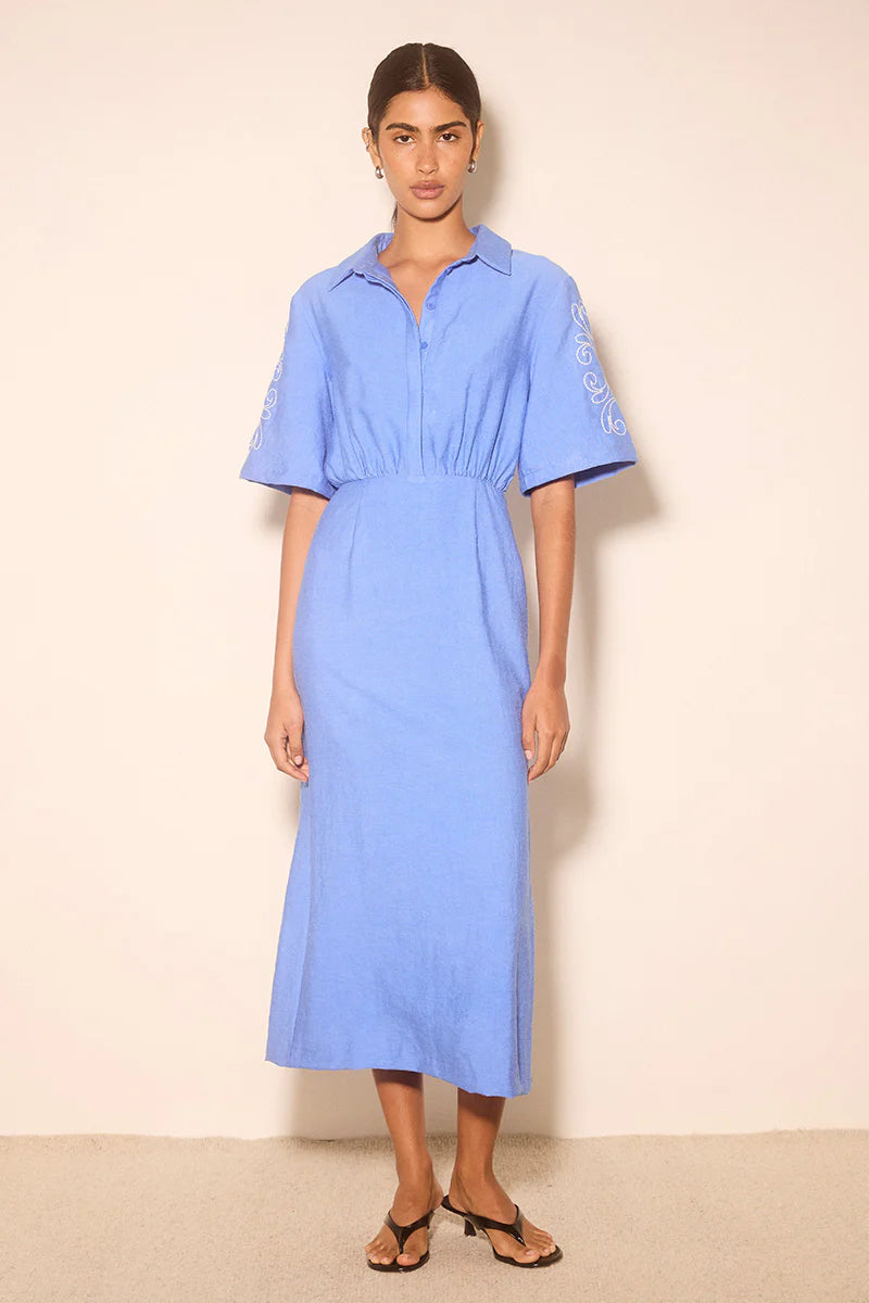 Zahra Embroidered Midi Dress