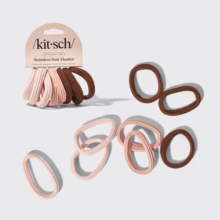 Seamless Hair Elastics 8pc Set - Rosewood