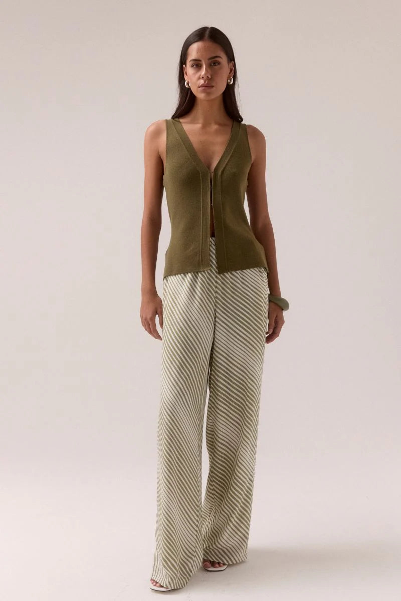 VISTA PANTS - OLIVE STRIPE