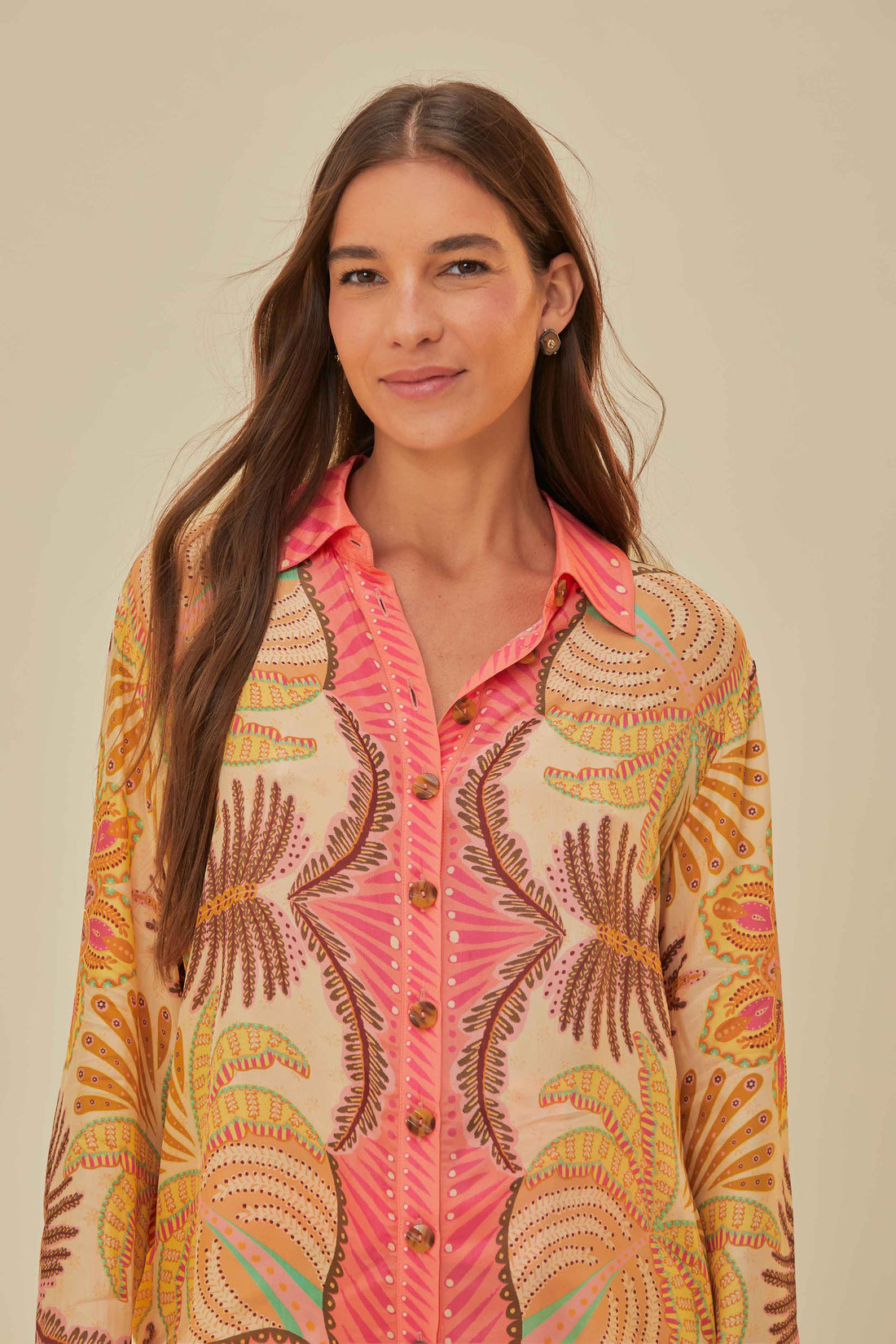 Palm Scarf Sand Shirt