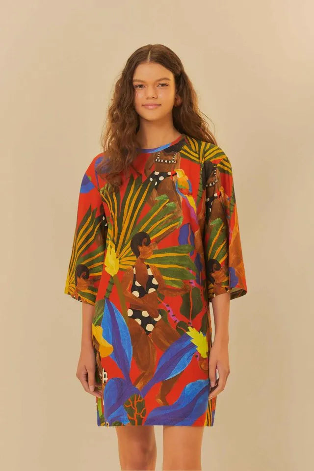 Vestido T-Shirt Big Beleza Tropical Maxi