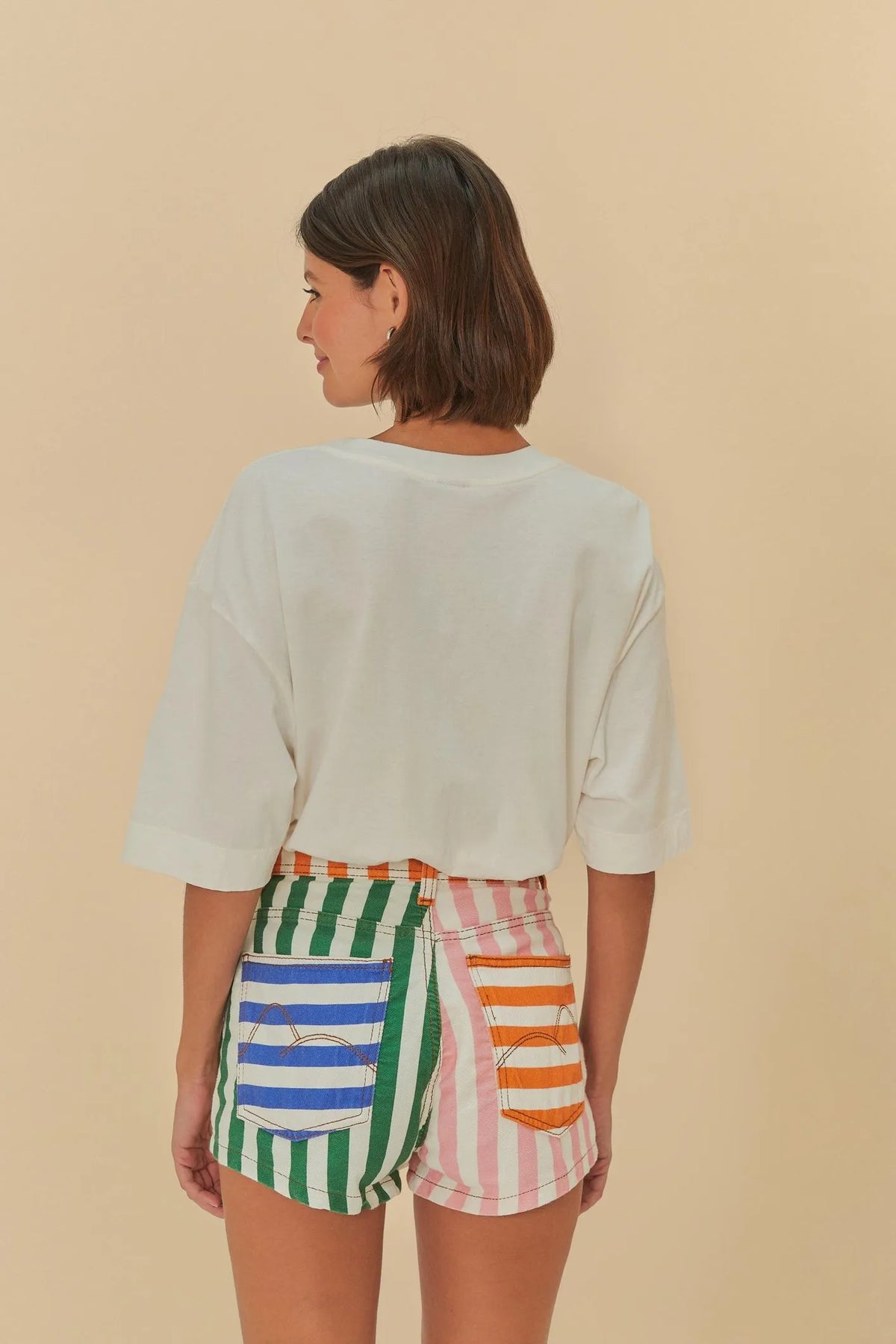 Short Saia Sarja Mistura de Listra