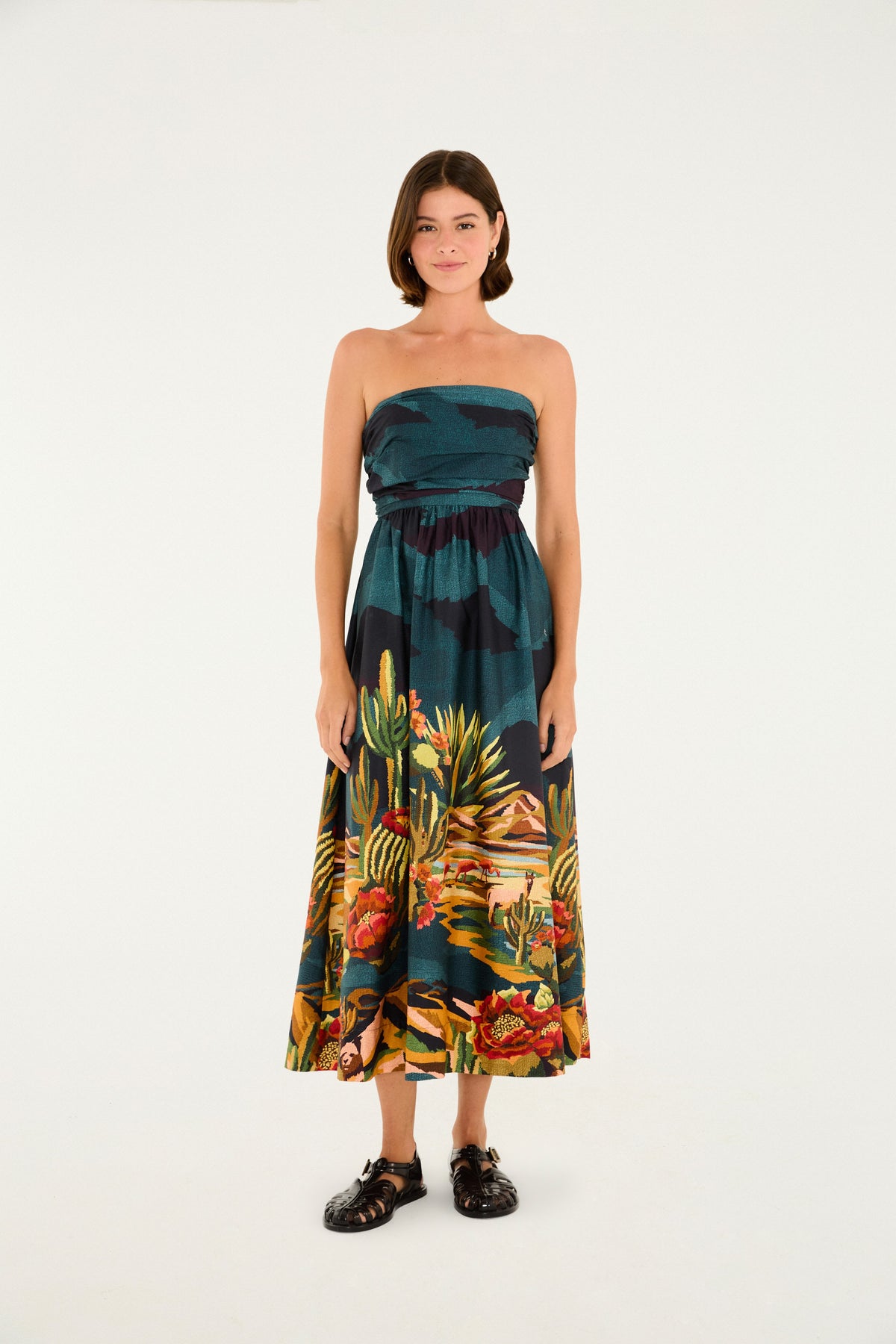 Vestido Cropped Deserto Colorido