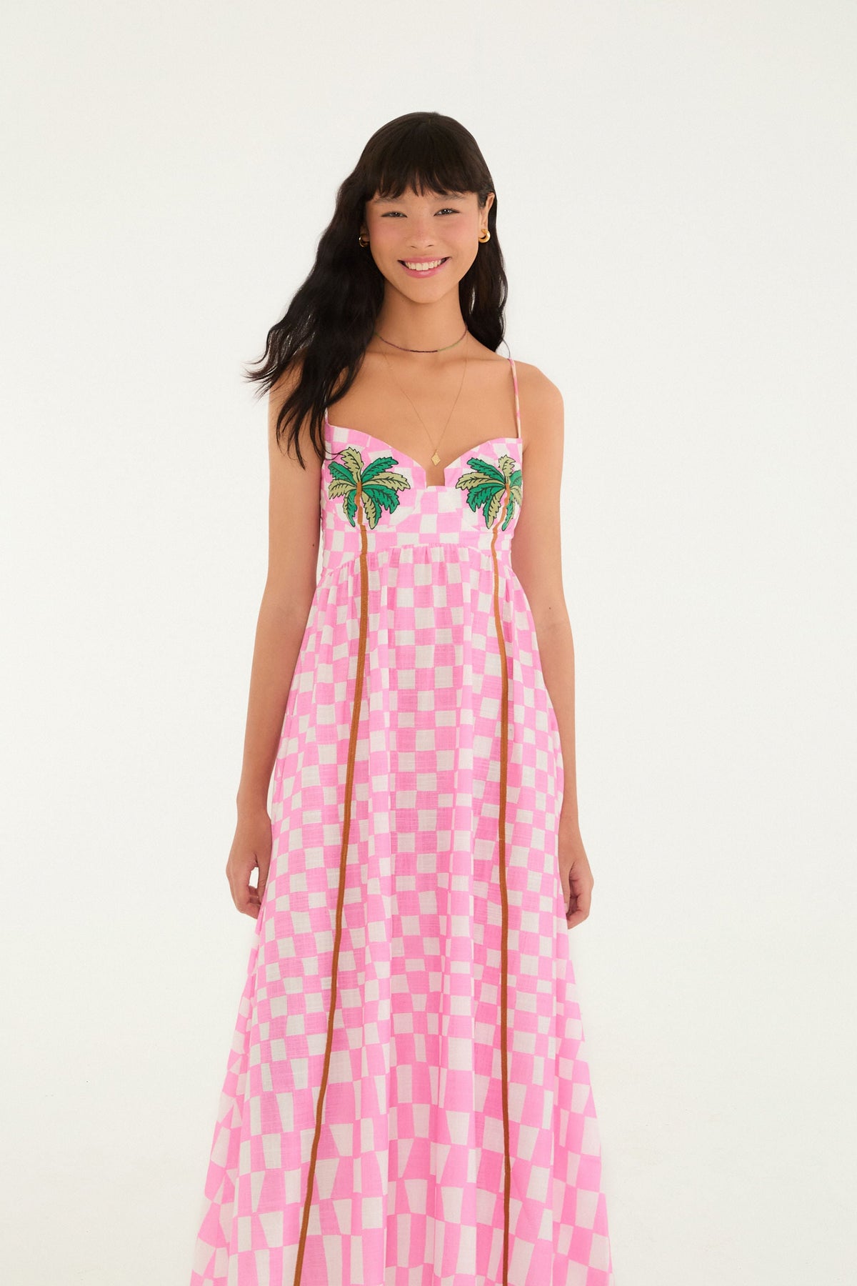 VESTIDO MIDI SUEÑO CUADRICULADO