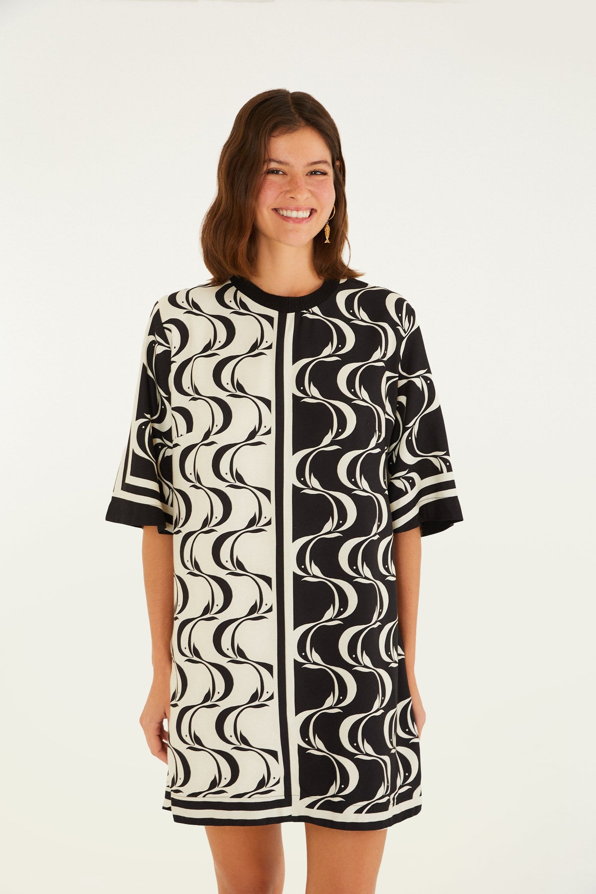 Vestido T-Shirt Estampado Peces