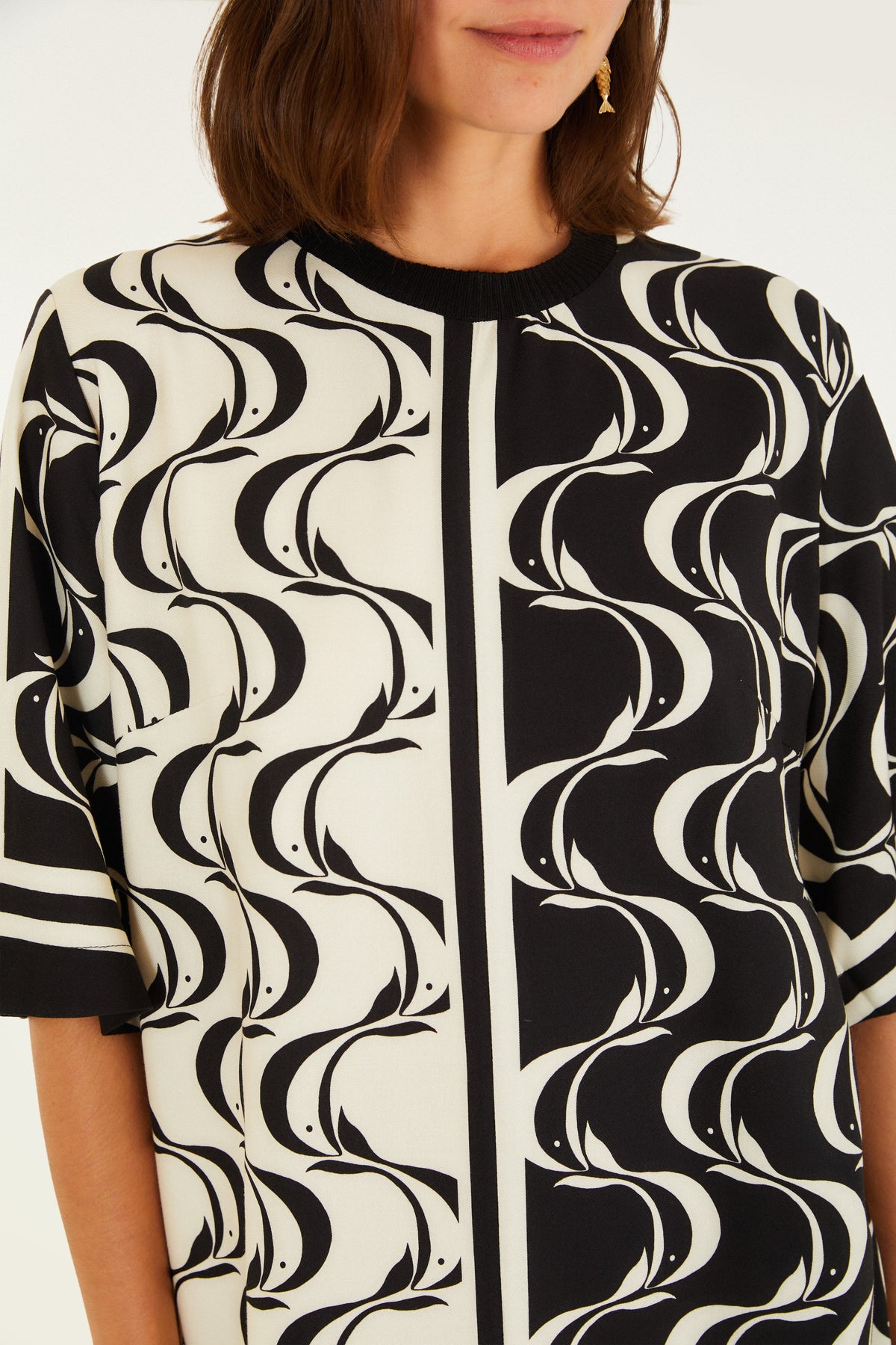 Vestido T-Shirt Estampado Peces