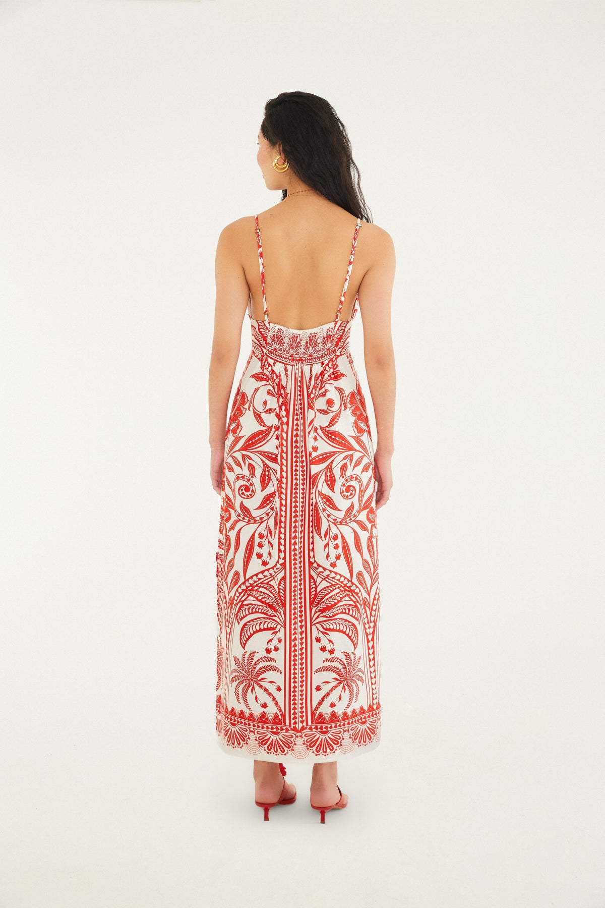 Vestido Midi Estampado Flor de Coco