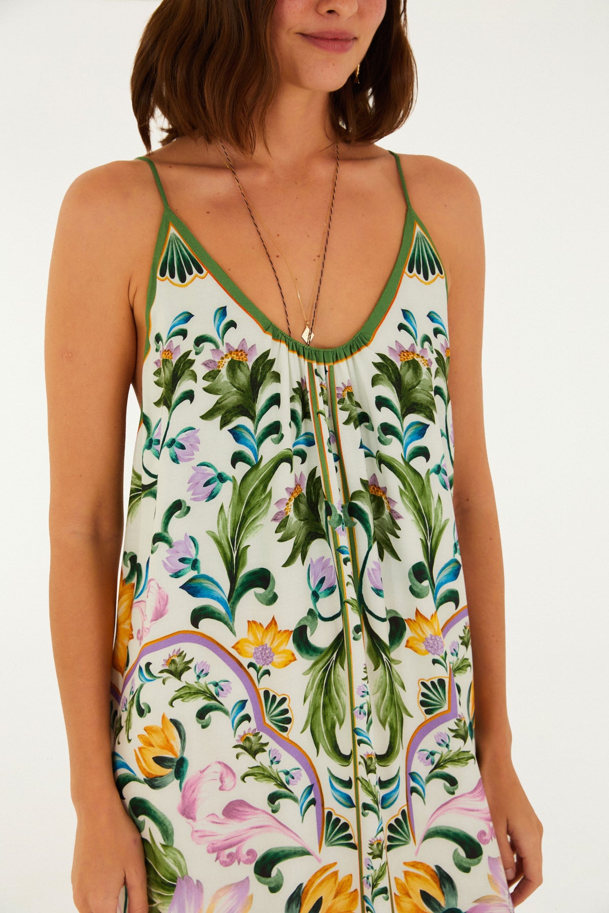 VESTIDO MAXI ESTAMPADO AZULEJARIA