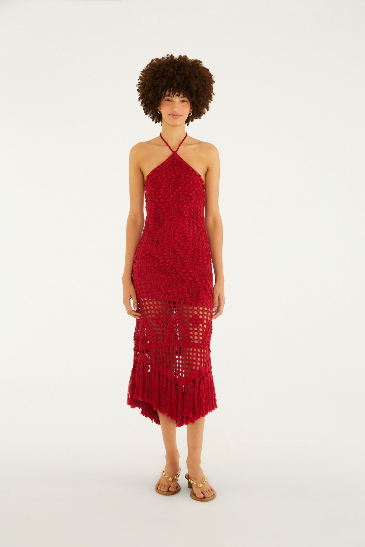 VESTIDO MIDI DE PUNTO ARTESANAL