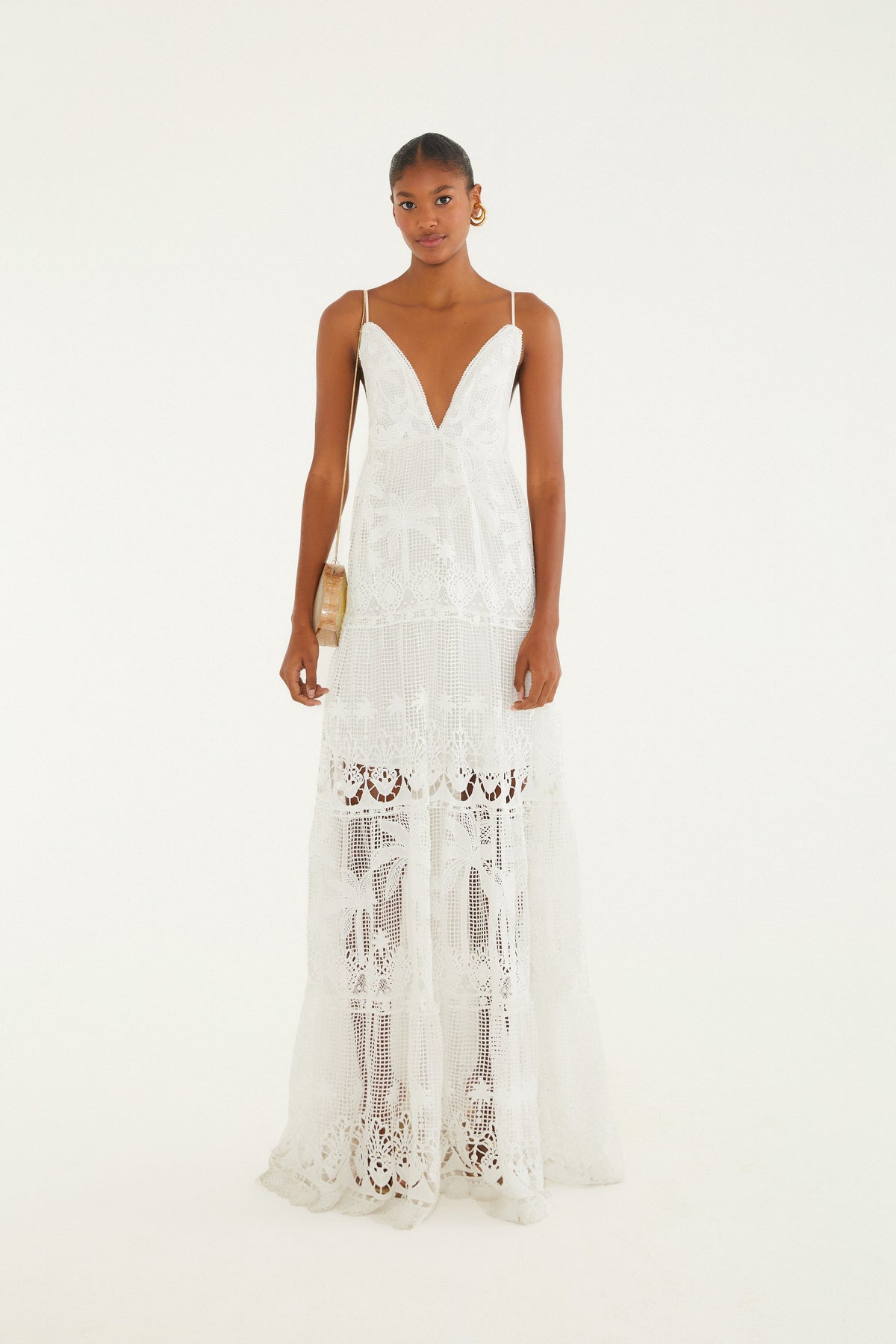 Vestido largo de guipur Odara