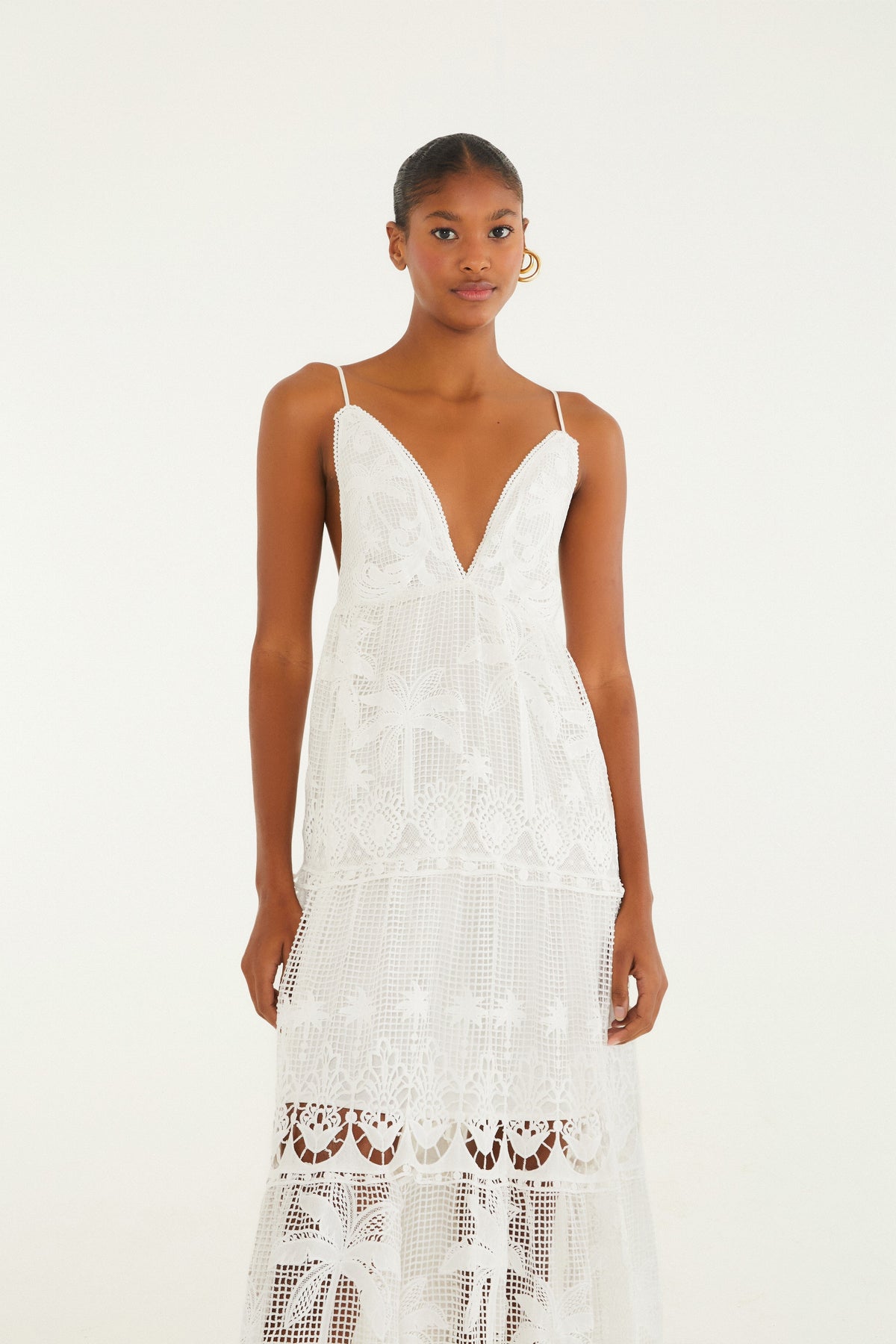 Vestido largo de guipur Odara