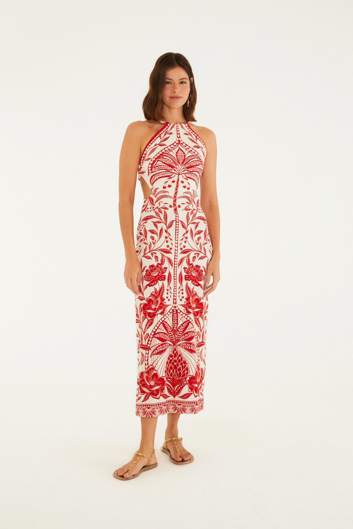 Vestido Midi Estampado Floral Cocoteros