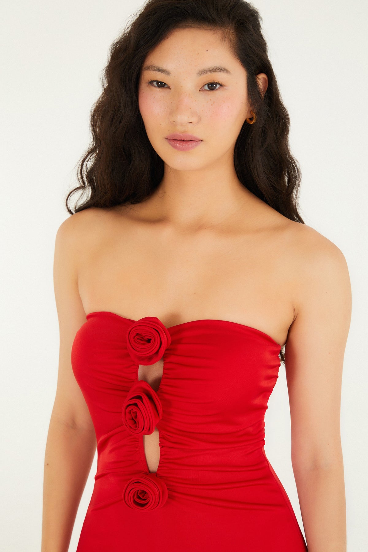 Vestido Jersey Flores Decote