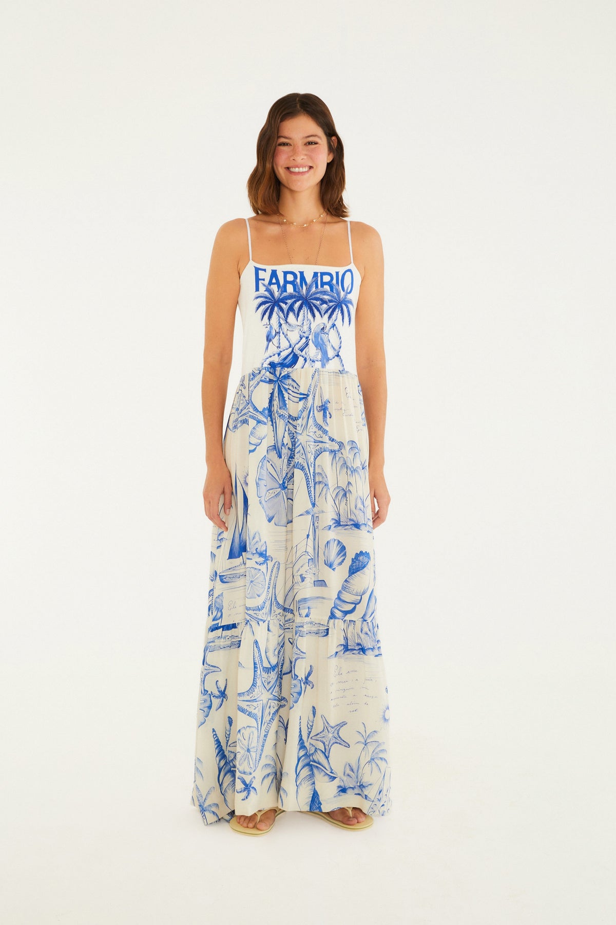 VESTIDO MIDI CUERDAS Y PÁJAROS FARM RIO