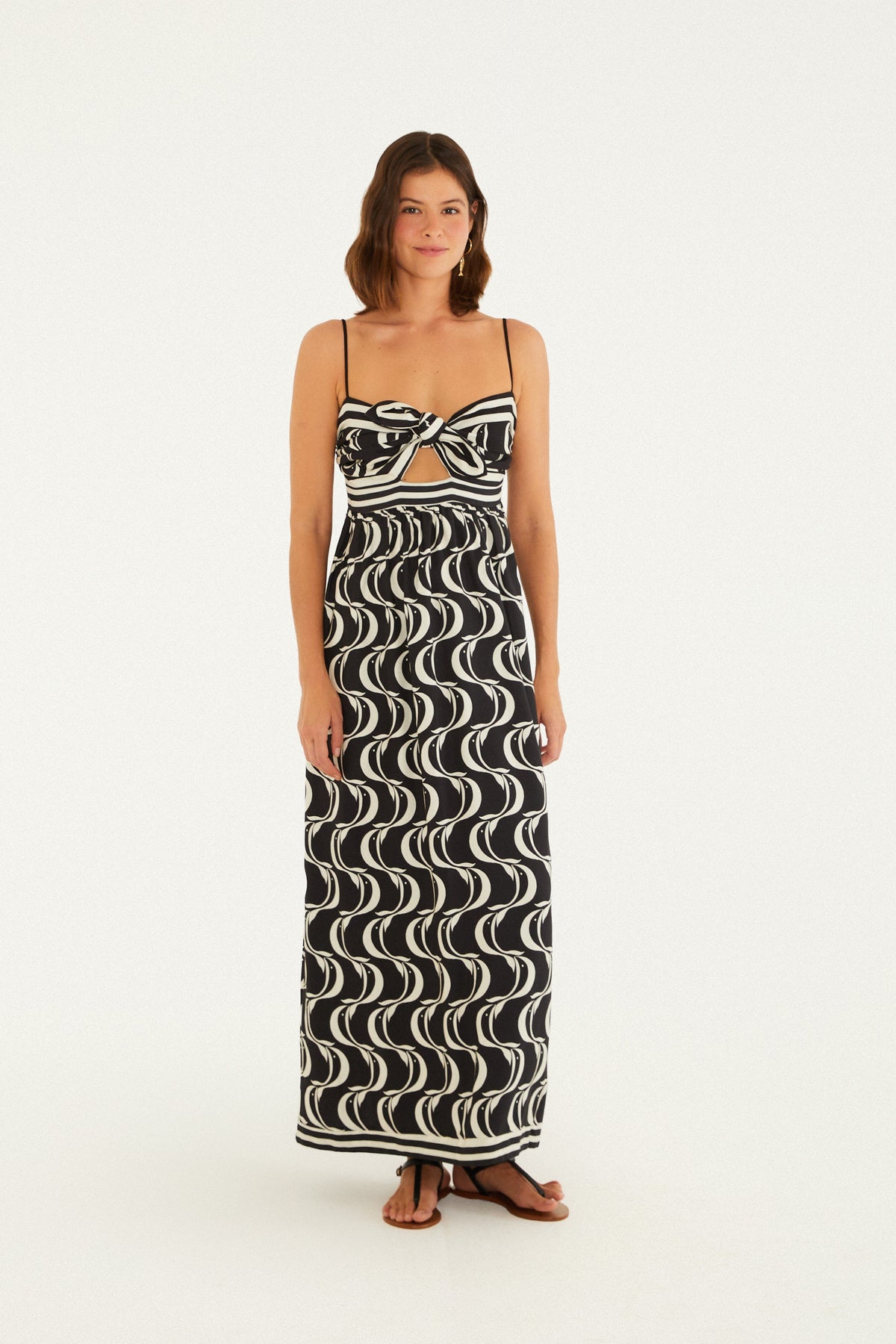 VESTIDO NUDO ESTAMPADO DE PECES