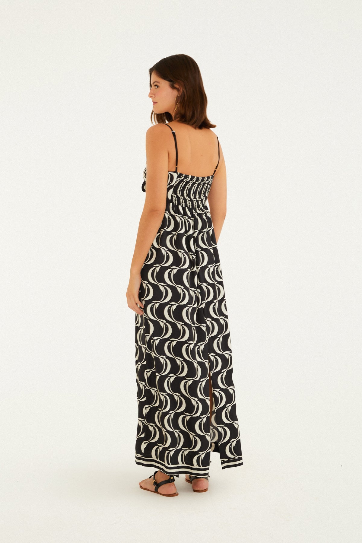 VESTIDO NUDO ESTAMPADO DE PECES