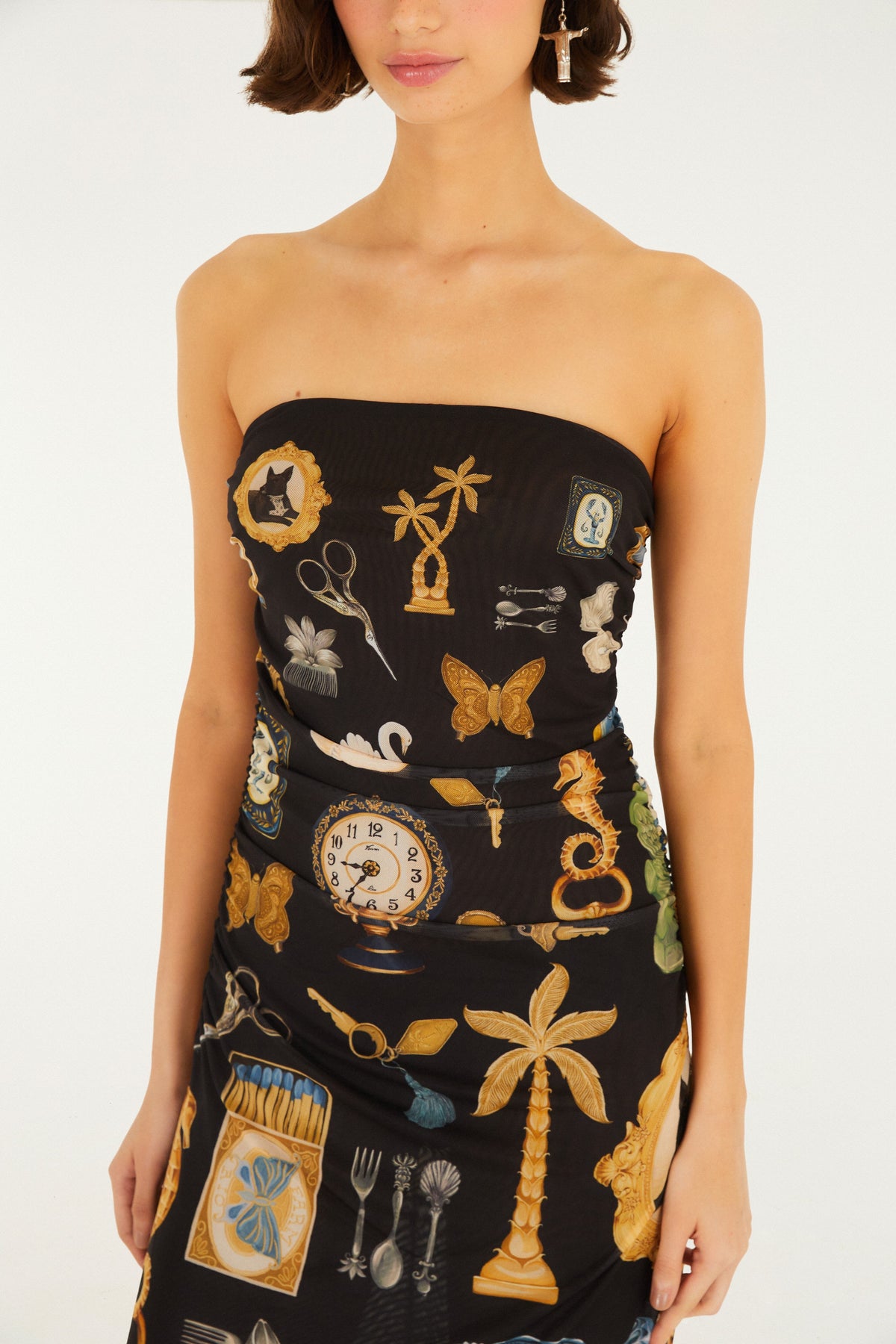 Vestido de Tul Estampado Bibelô