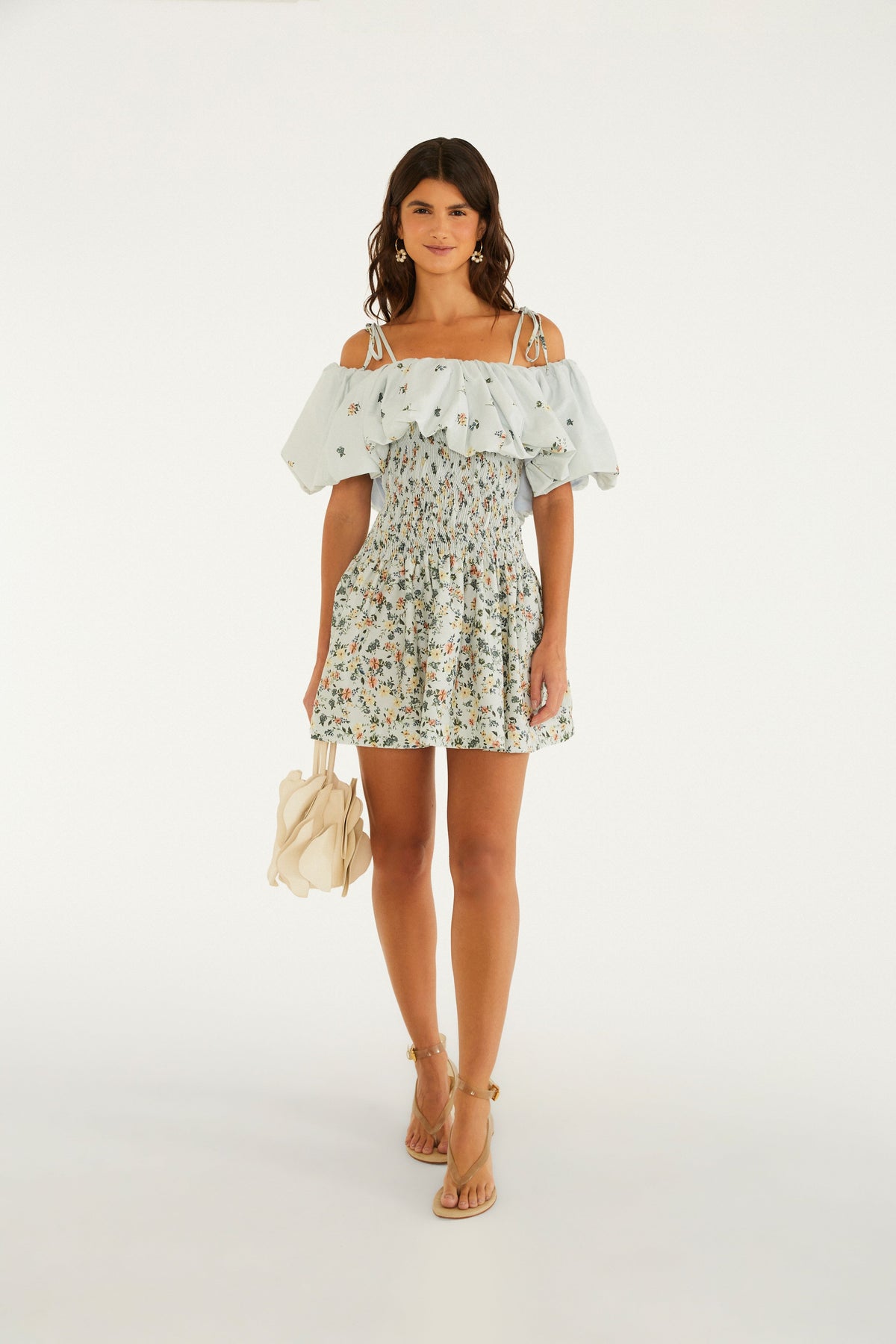 Vestido Corto Estampado Floral Do Campo