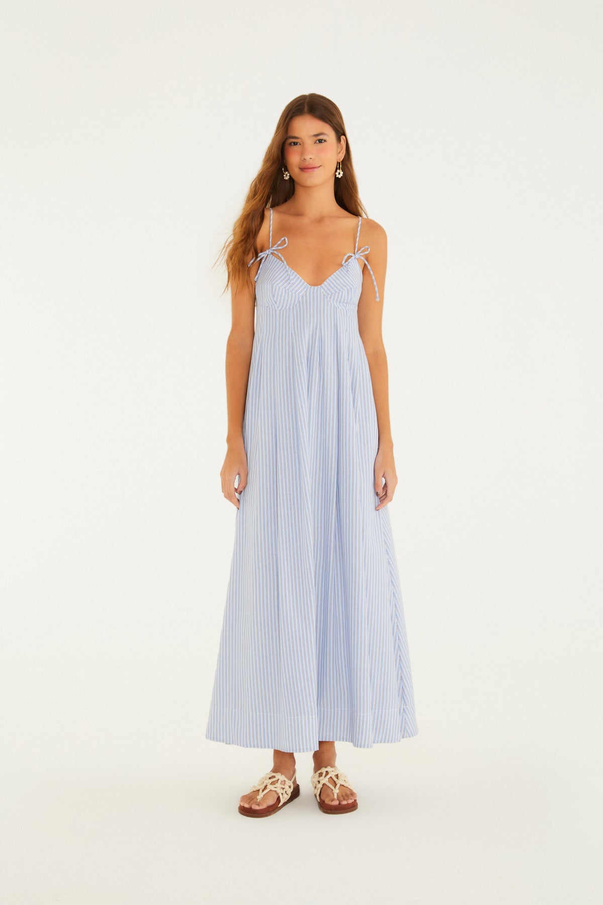 Vestido Largo Listra Azul