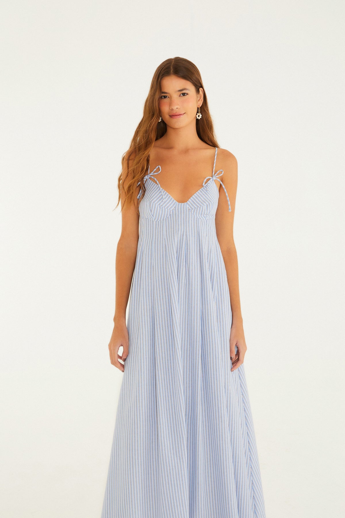 Vestido Largo Listra Azul