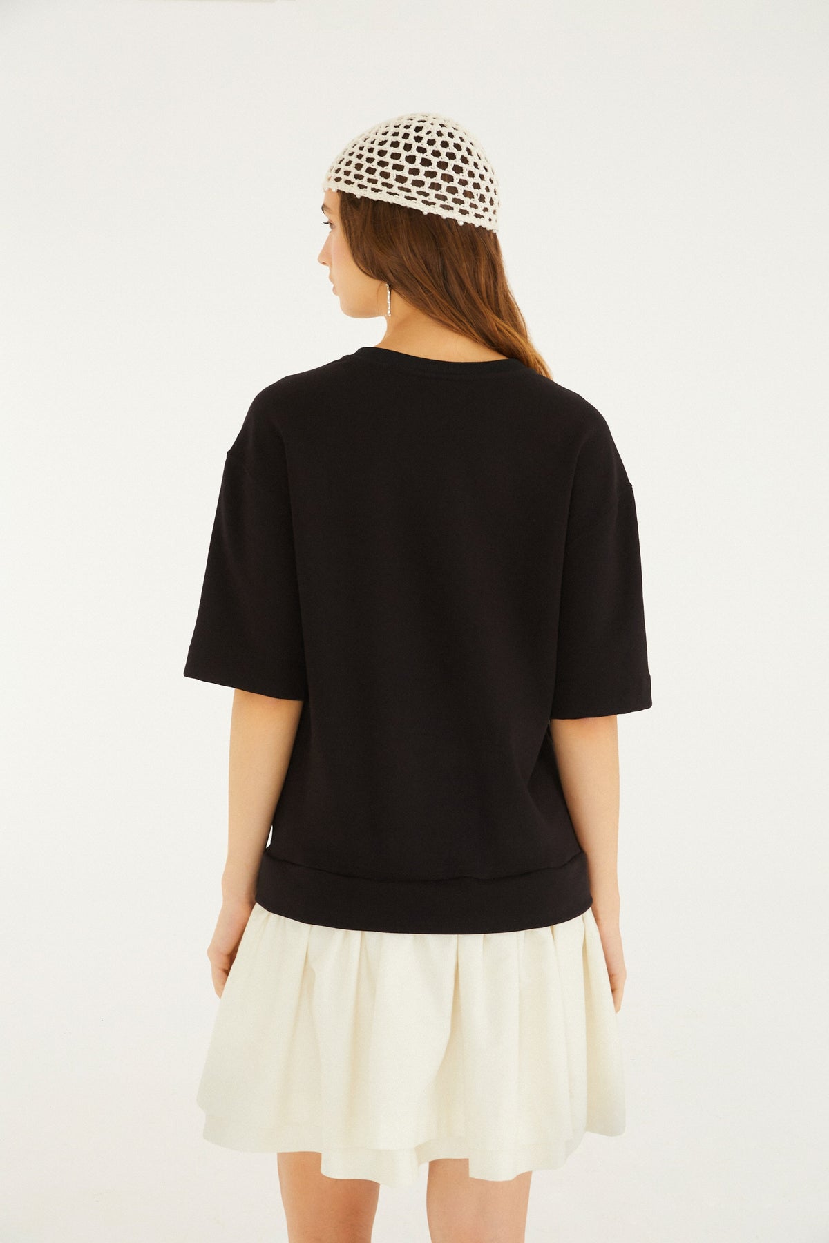 Vestido Corto Moletom Bordado