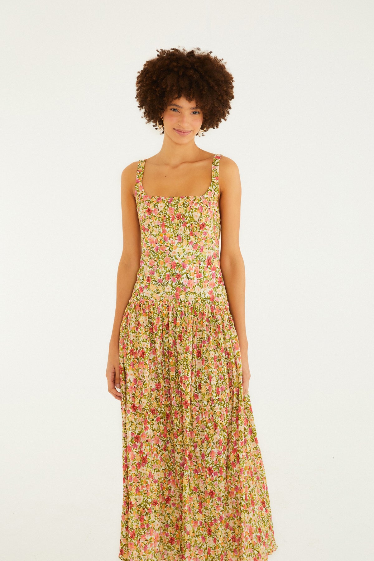 Vestido Cropped Estampado Flor De Fruta