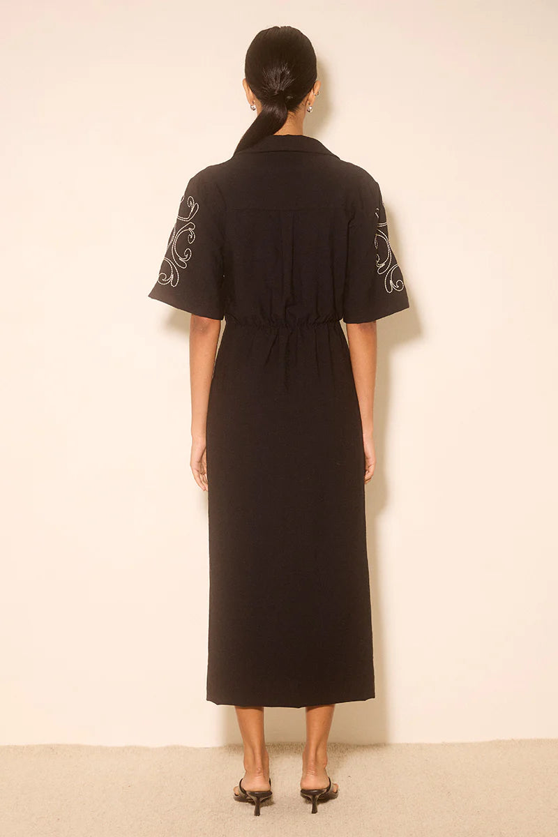 Zahra Embroidered Midi Dress