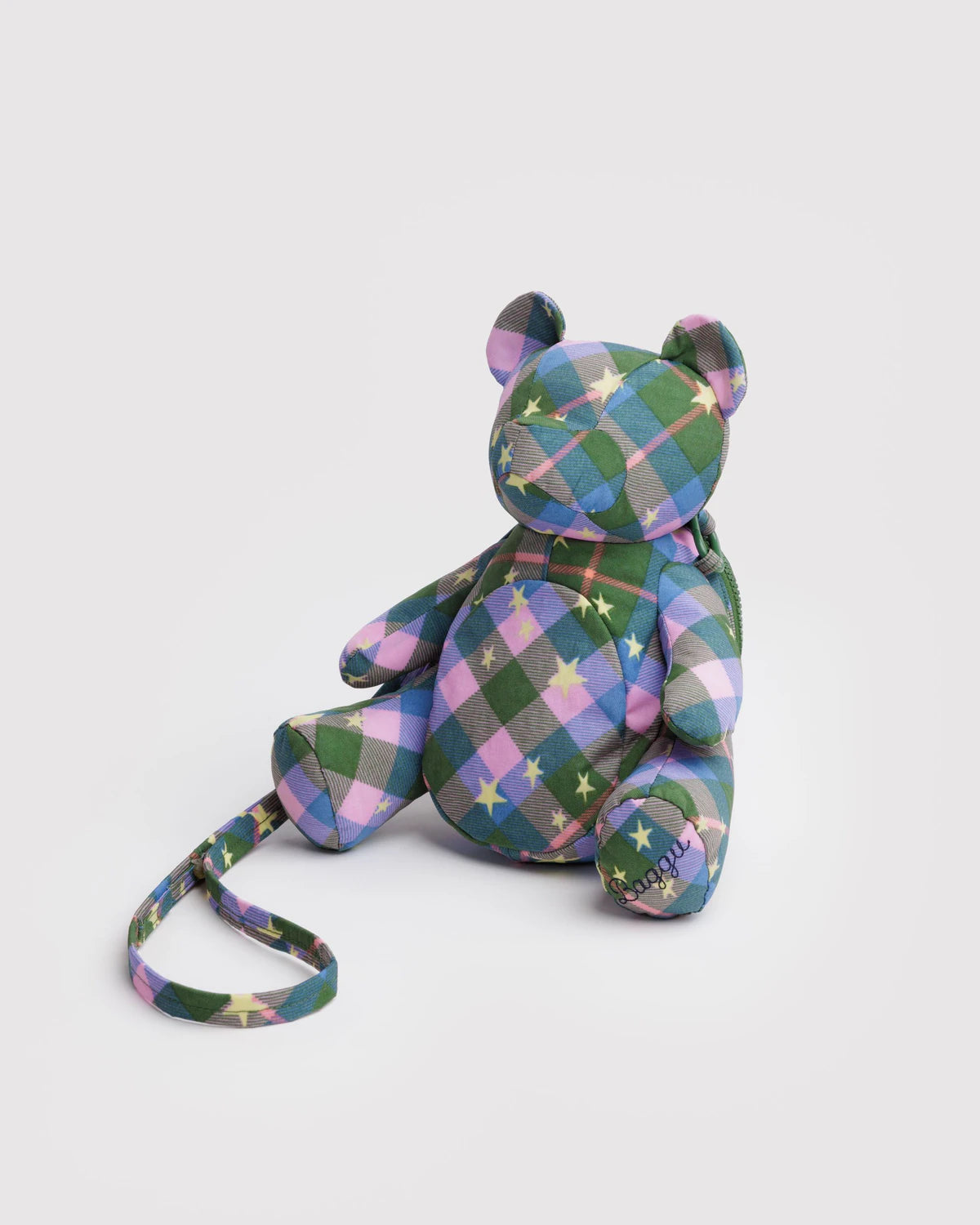 Bear Bag - Green Star Plaid