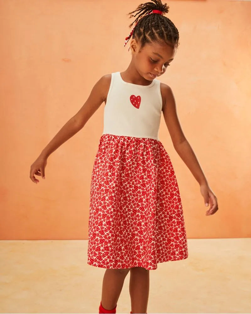 VESTIDO RIB CORAZON VERMELHO
