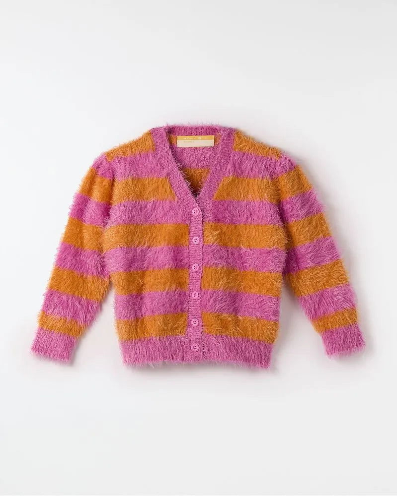 CARDIGAN TRICOT PELINHO LISTRADO