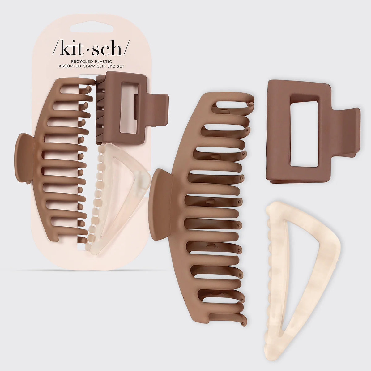 Recycled Plastic Oversized Claw Clips 3pc Set