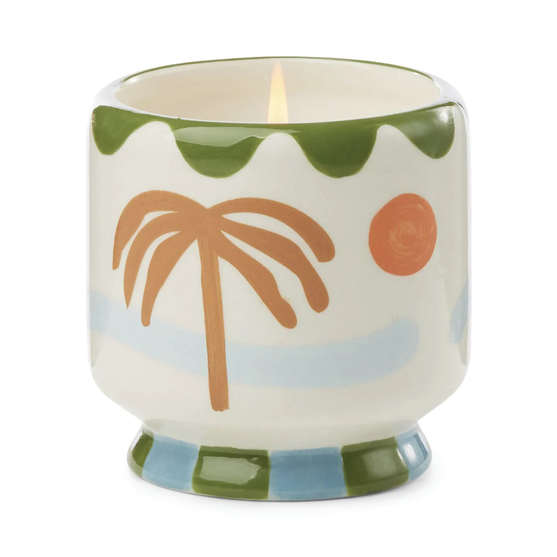 A Dopo 8 oz Handpainted &quot;Palm Tree&quot; Ceramic - Lush Palms