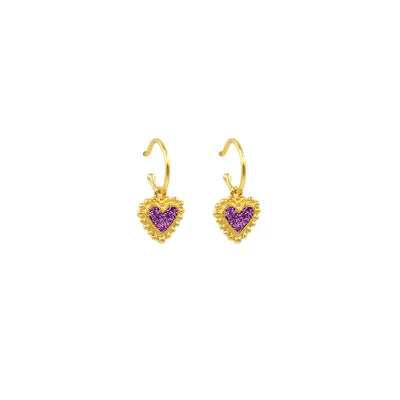 Candongas Baby Beating Hearts Glitter