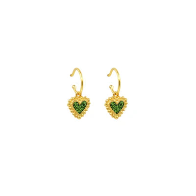 Candongas Baby Beating Hearts Glitter