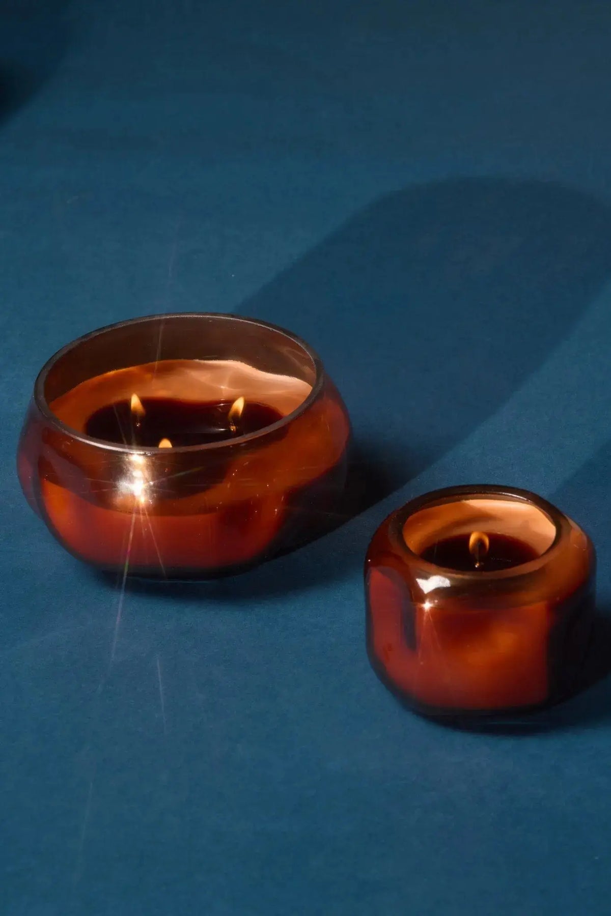 Basalt Amber 10 Oz Organic Shaped Tinted Glass with Lid