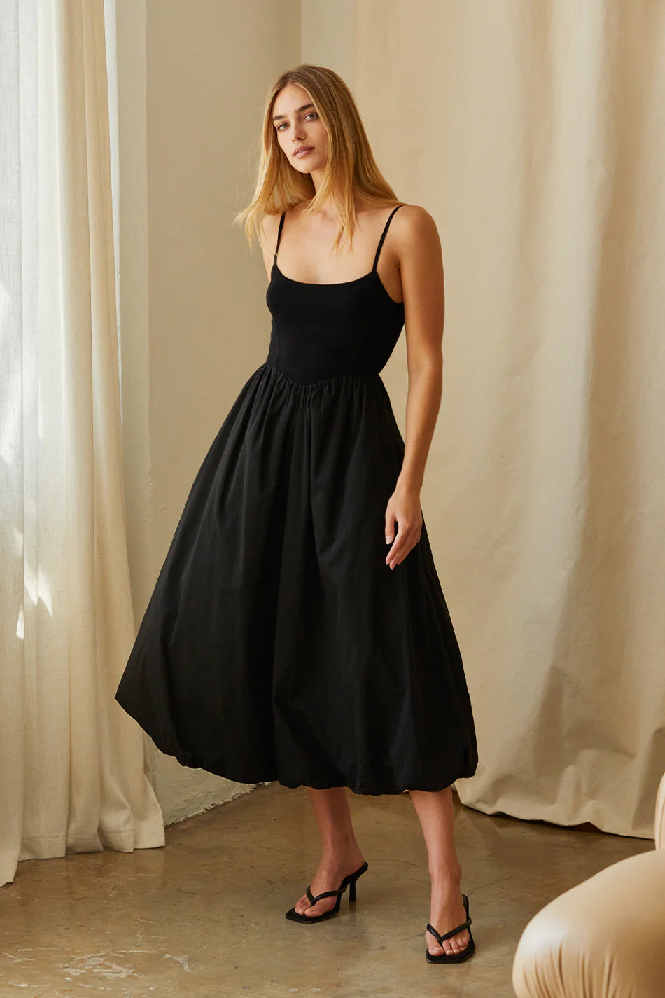 Adriana Bubble Skirt Midi Dress