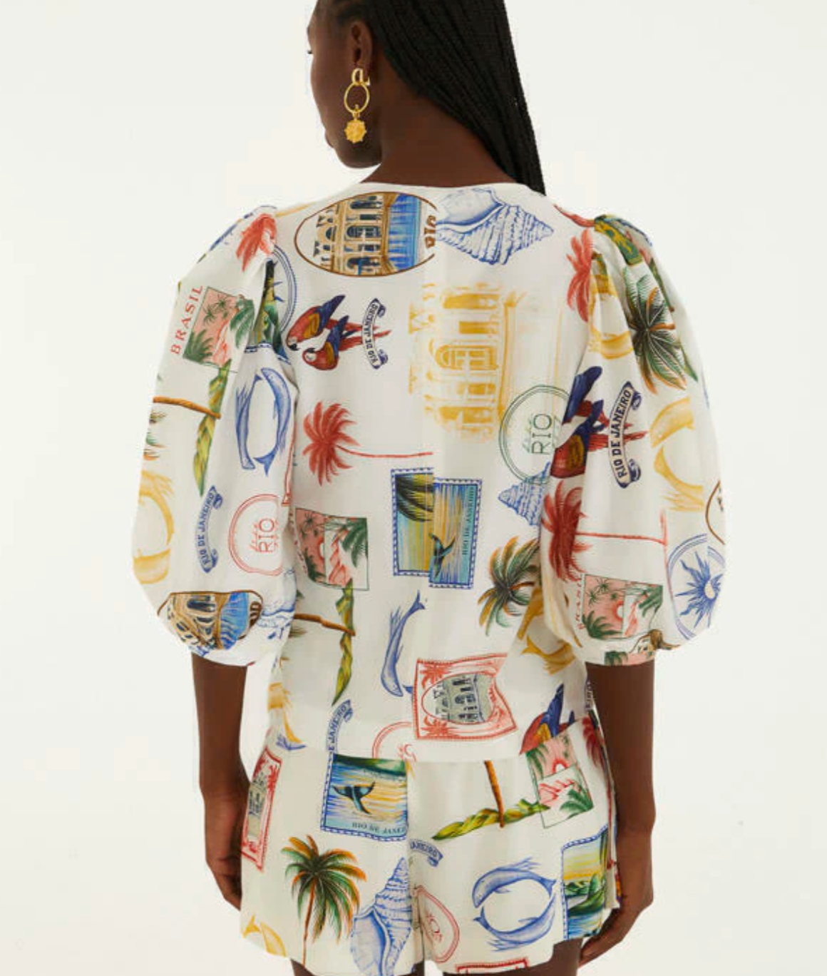 BLUSA BOTAO TROPICAL VINTAGE
