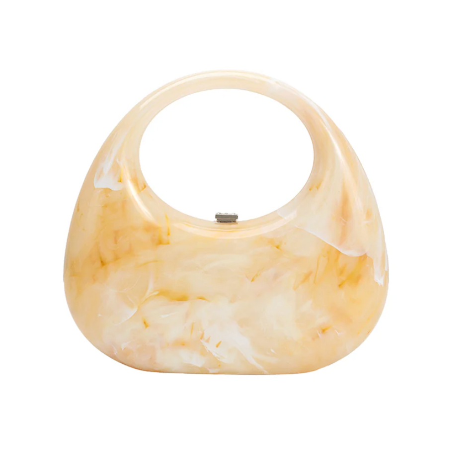 Maribel Natural Marble Top Handle Bag