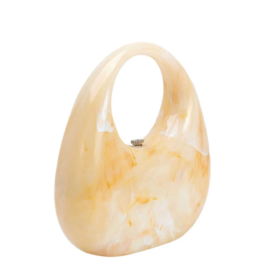 Maribel Natural Marble Top Handle Bag