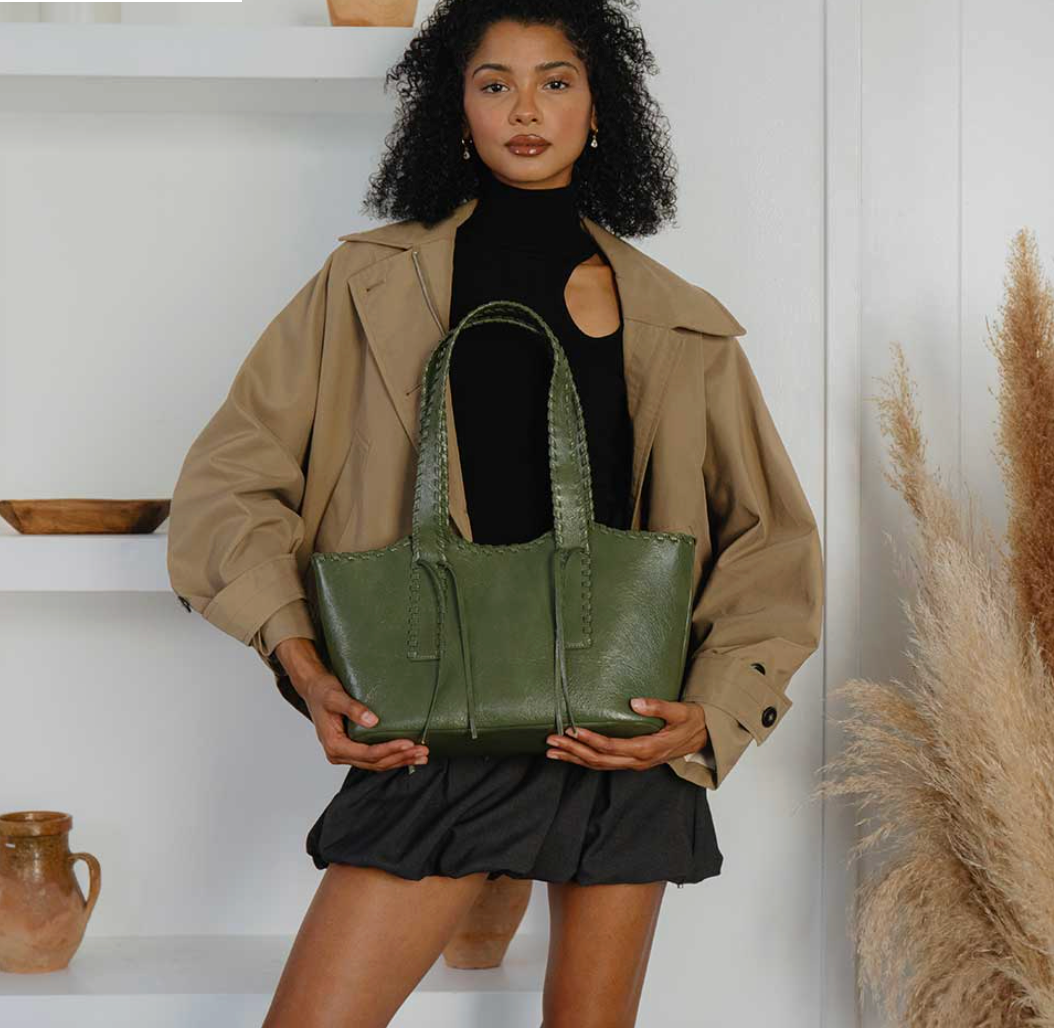 Phoebe Olive Recycled Vegan Shoulder Bag