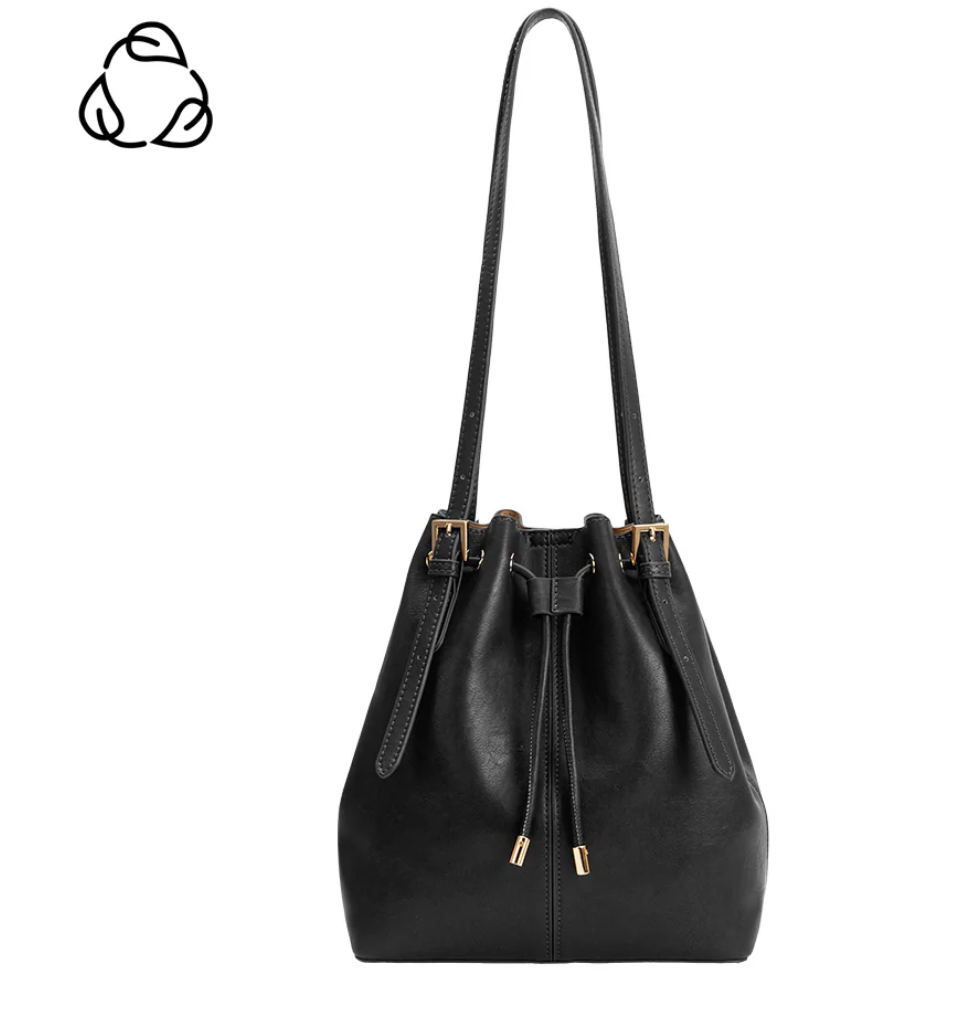 Sally Black Recycled Vegan Shoulder Bag