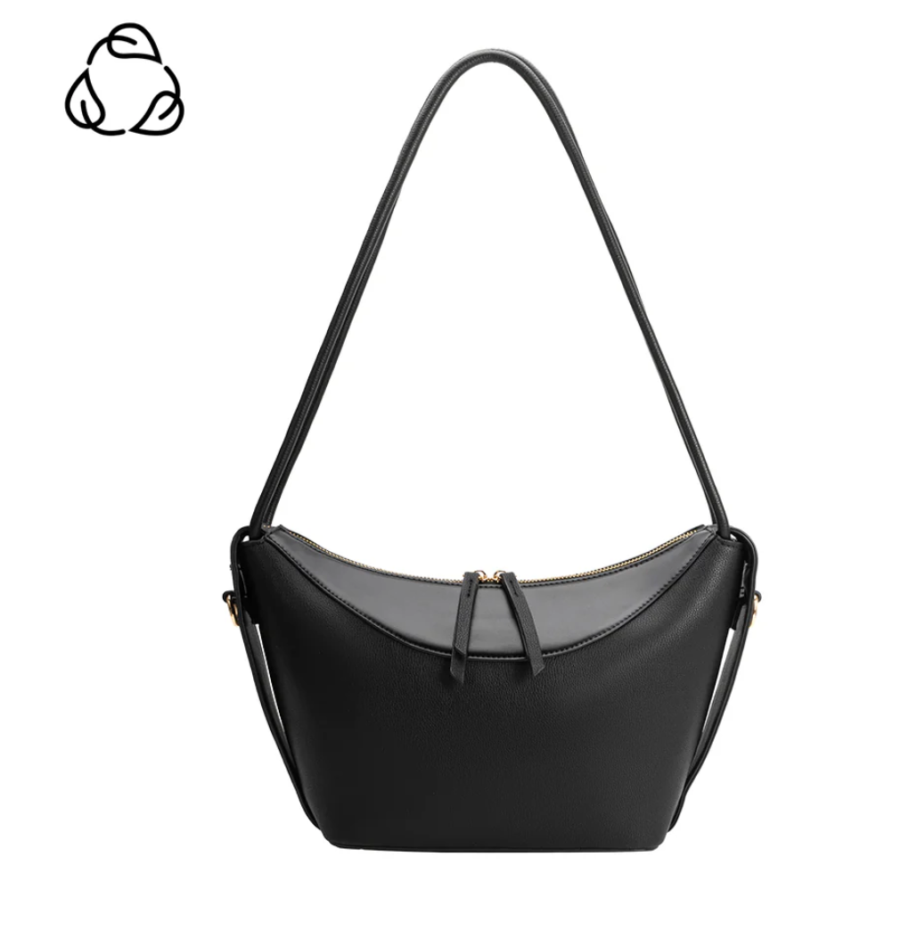 Wesley Black Recycled Vegan Shoulder Bag
