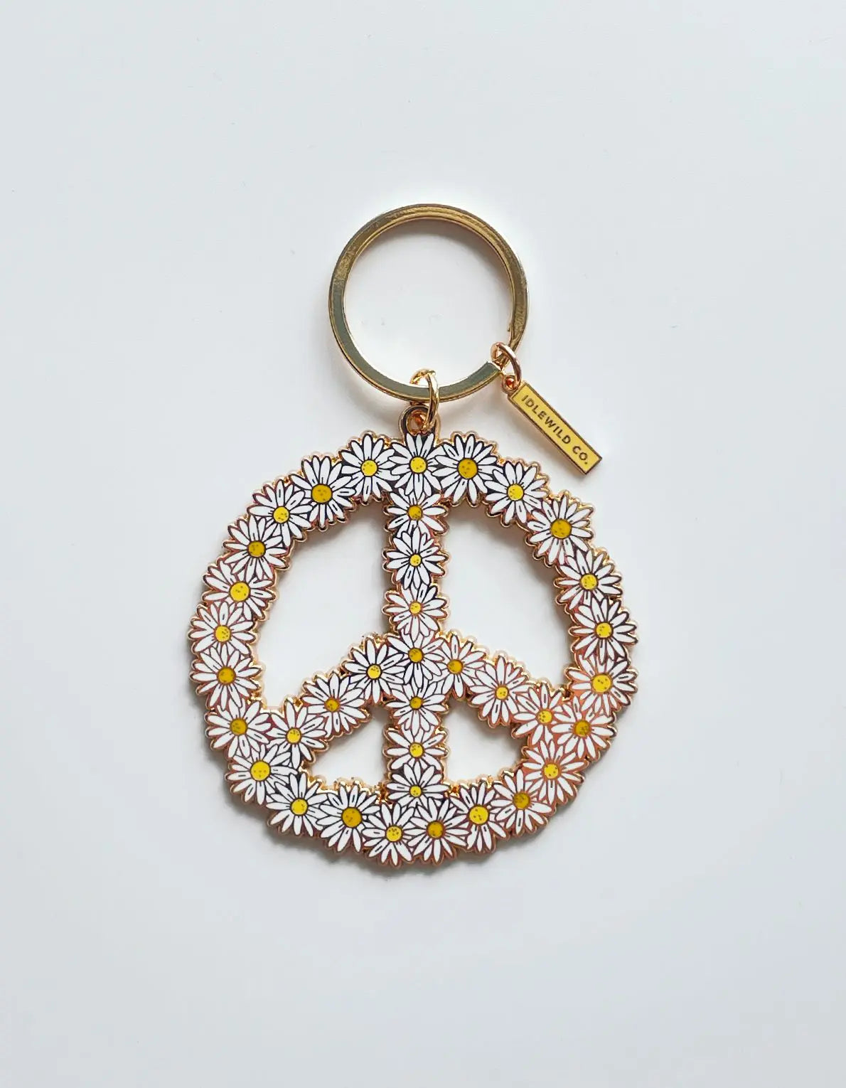 Peace Daisy Keychain