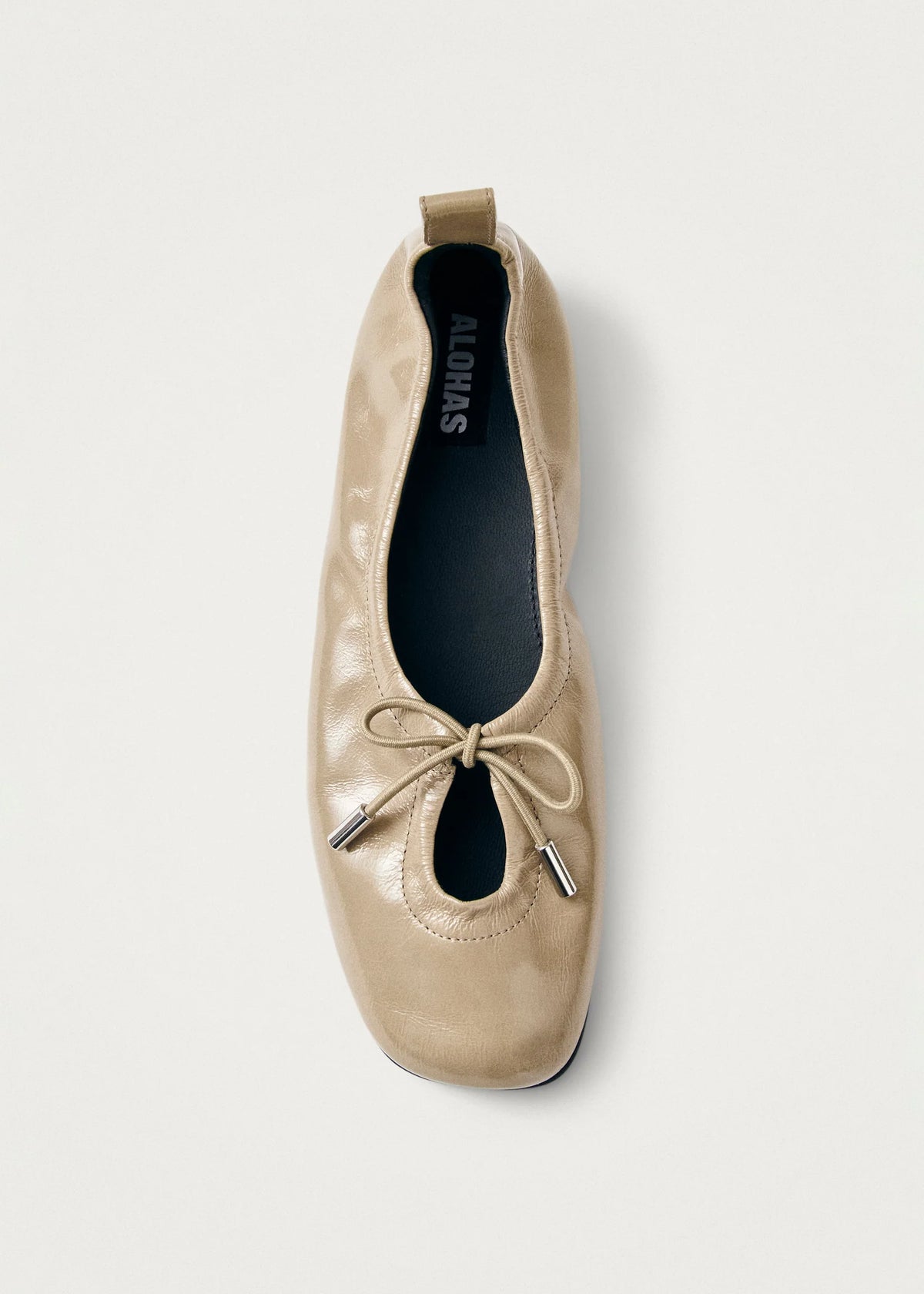 Rosalind Beige Leather Ballet Flats