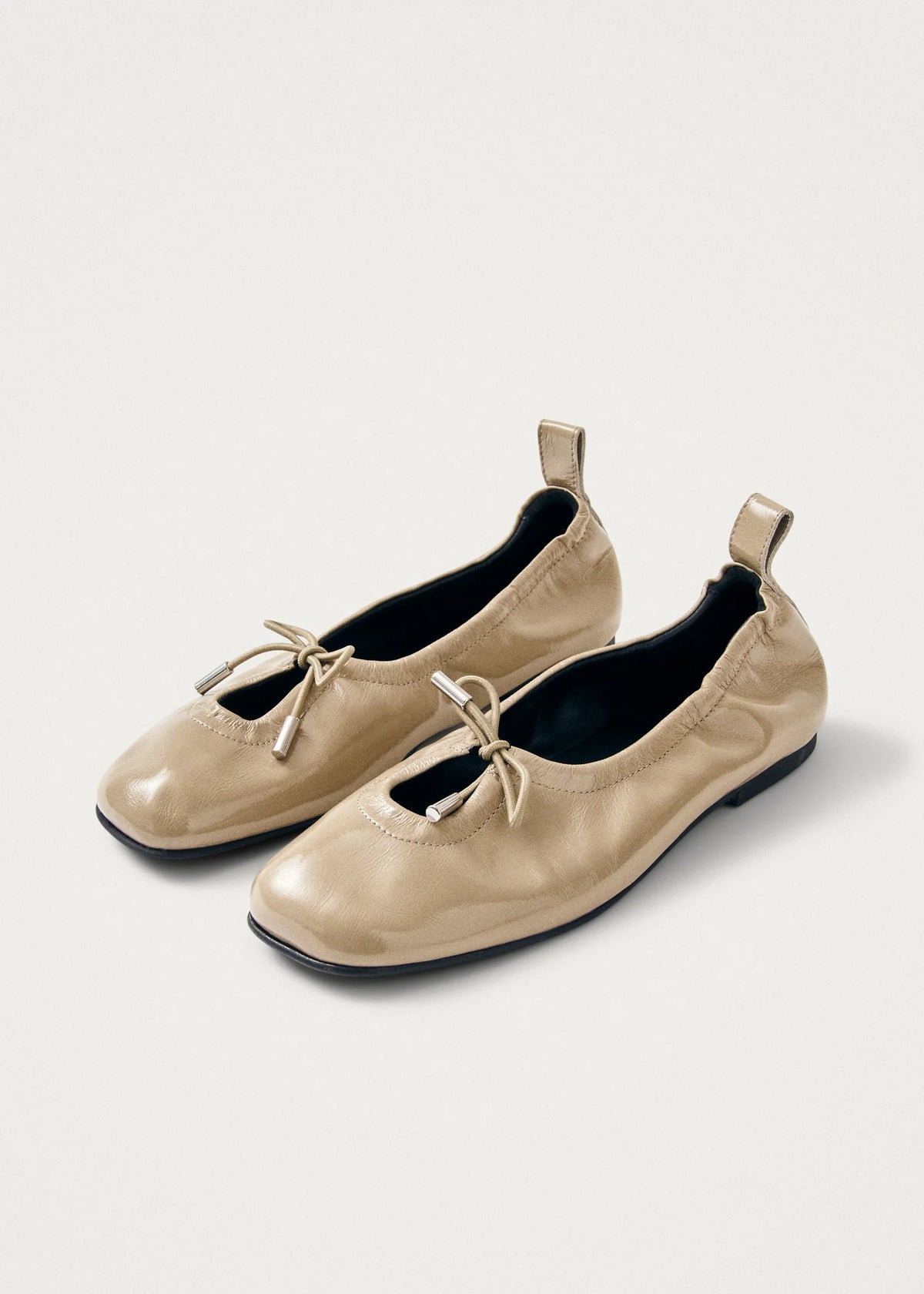 Rosalind Beige Leather Ballet Flats