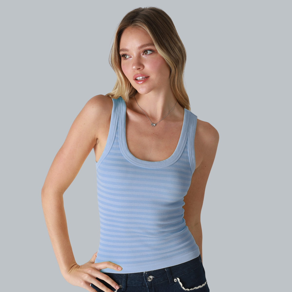 REVERSIBLE STRIPED TANK TOP
