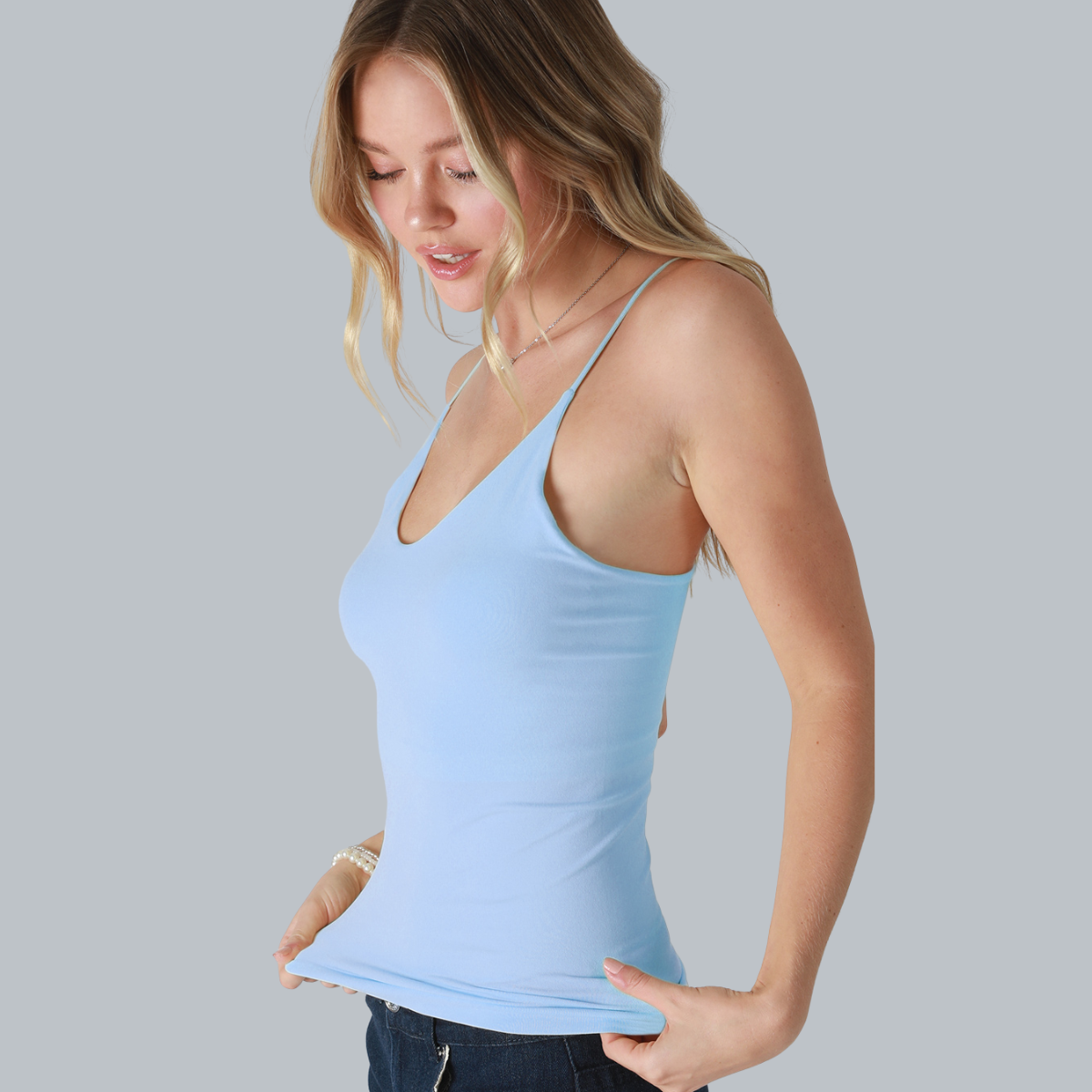 CLEAN LINE V NECK CAMI TOP