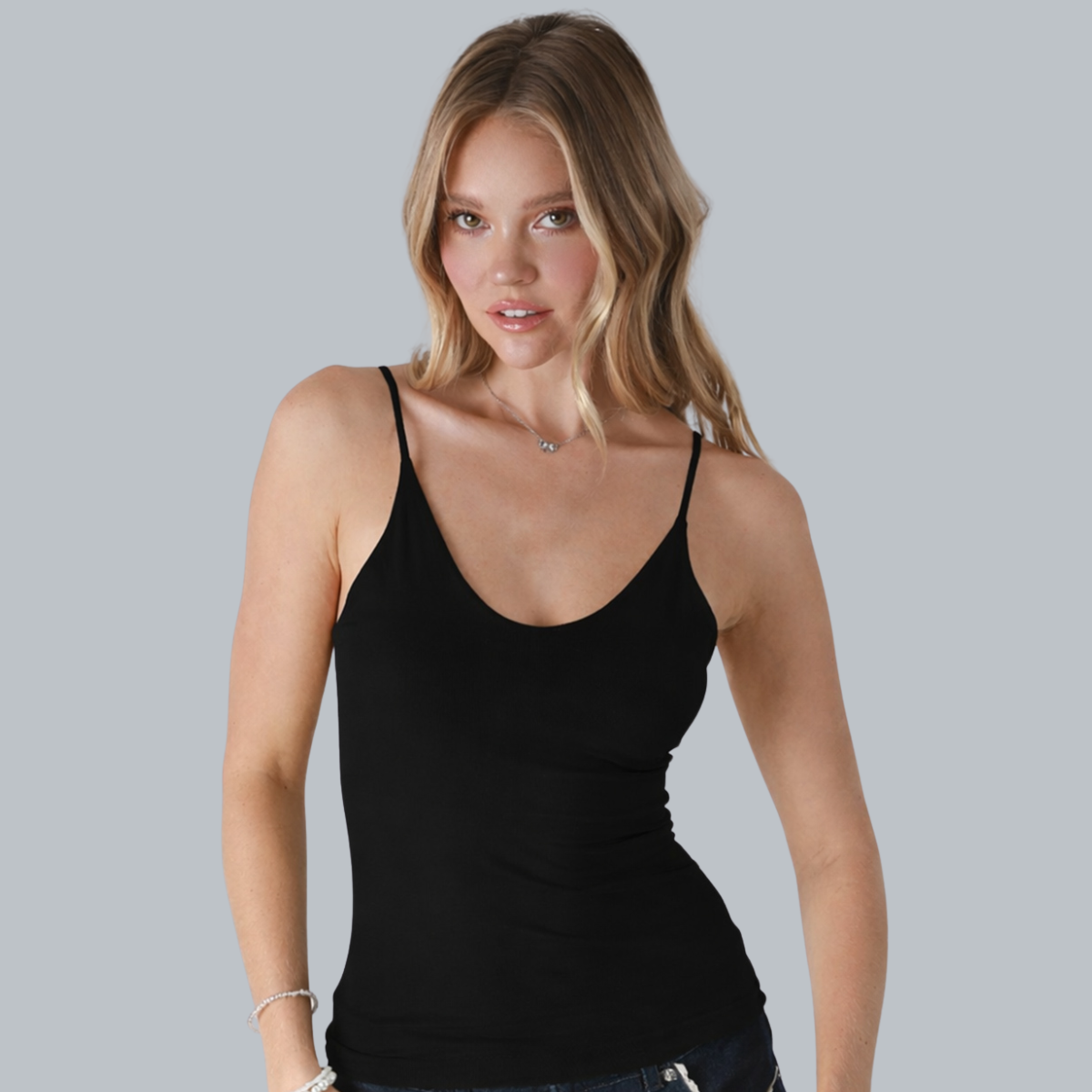 CLEAN LINE V NECK CAMI TOP