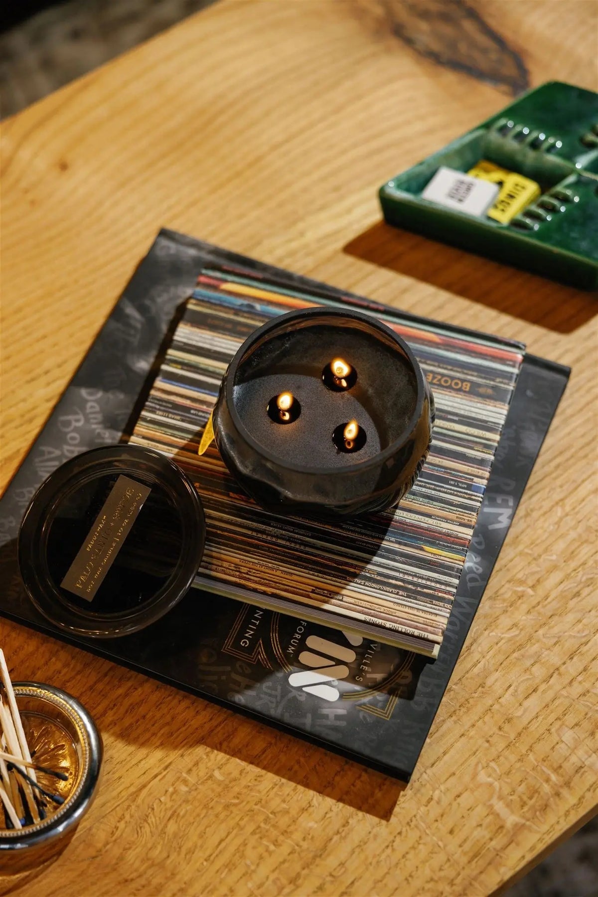 Basalt Black 10 Oz Organic Shaped Tinted Glass with Lid